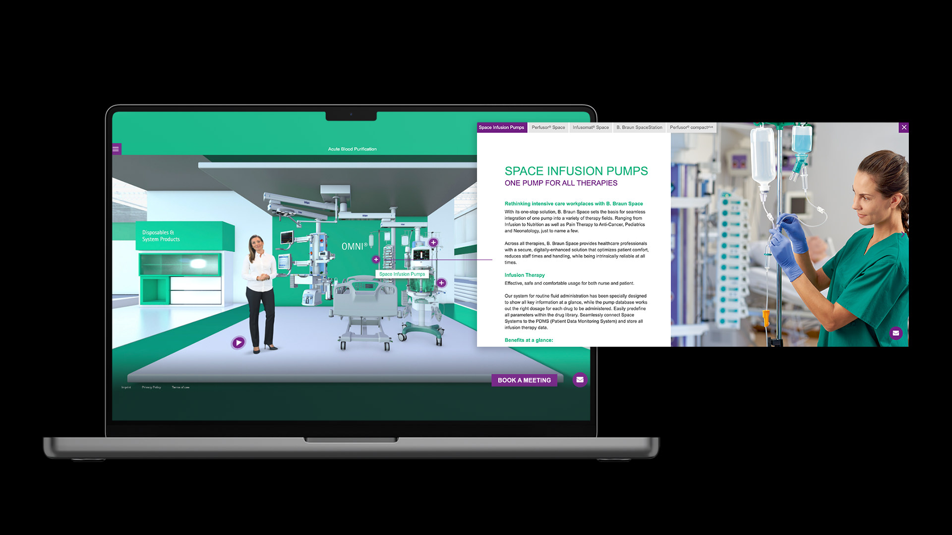 B.Braun-Virtual-Renal-Care-Experience Website mit Popup